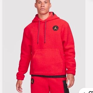 Jordan Essentials Mountainside Heavyweight Fleece Hoodie Red Sz M